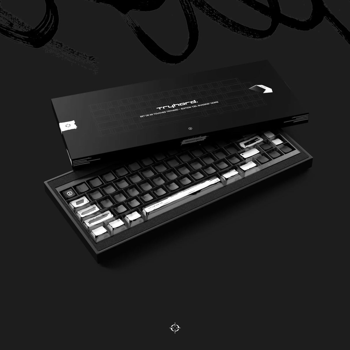 Tryhard Keyboard Set 66 Keycaps Celshading Noir - Clavier Magnétique | Tryhard