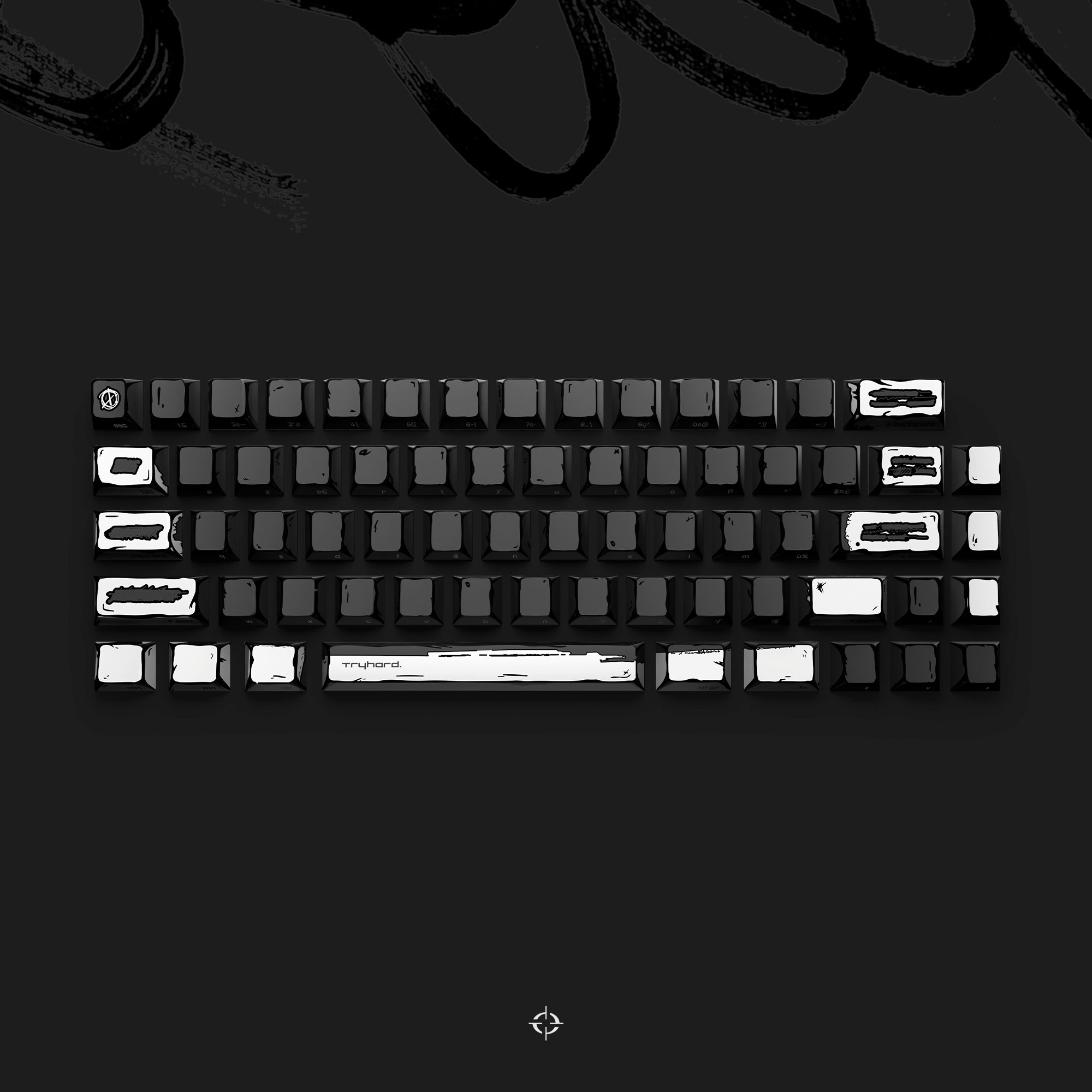 Set 66 Keycaps Celshading Noir - Clavier Magnétique | Tryhard